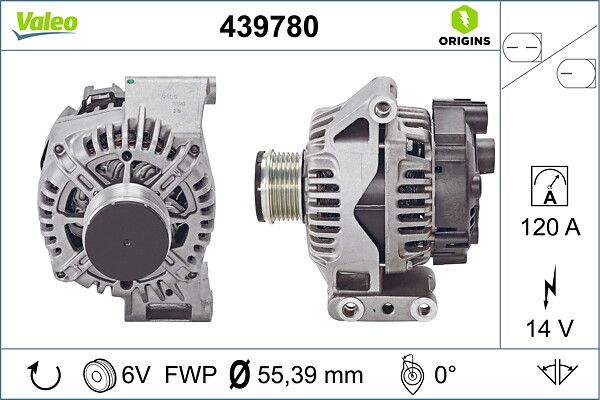 VALEO 439780 | Alternatör 12V 120A Fiat Albea-Doblo-Egea-Fiorino 1,3 Multijet