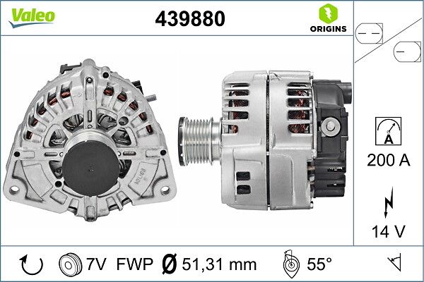 VALEO 439880 | Alternatör (14V 200A) C-Class W205 14-18 S205 14-18