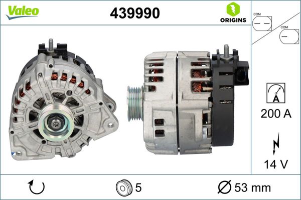 VALEO 439990 | Alternatör 19 > A-Seri (W177) B-Seri (W247) C-Seri (W205) E-Seri (W213) Gla-Glb-Glc-Gle
