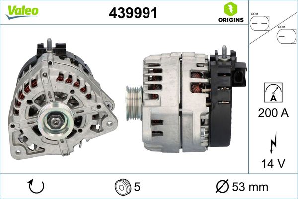 VALEO 439991 | Alternatör (14V 200Ah) W177 19-W205 18-W213 18-C257 18-H247 20-Vito W447 14 -