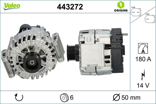 VALEO 443272 | Alternatör (14V 180A) W204 08-14 S204 08-14 C204 11-C209 06-09 W211 06-08 W212 09-15 W164 06-11