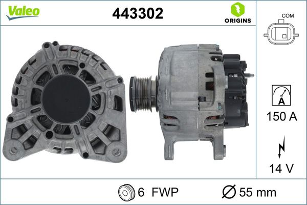 VALEO 443302 | Alternatör Kmp 14-Qashqai-Kadjar 1.5 DCI