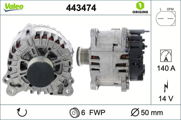 VALEO 443474 | Alternatör 140A VW Audi Seat Skoda