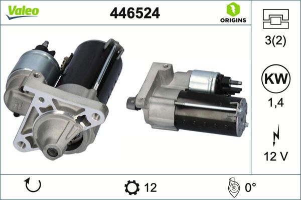 VALEO 446524 | Marş Motoru Renault Clio, Kangoo, Megane