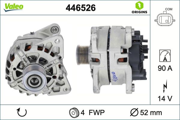 VALEO 446526 | Alternatör 90A 14V Dacia Logan II 17-1.0 Sce Nissan Micra V (K14) 1.0 16 -