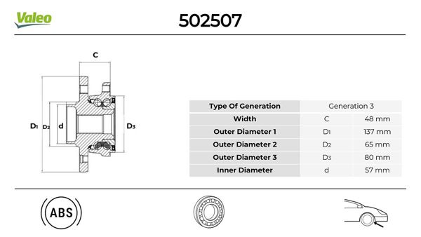 VALEO 502507 | Porya (Rulmanlı) Ön Golf / Caddy / A3 04 >
