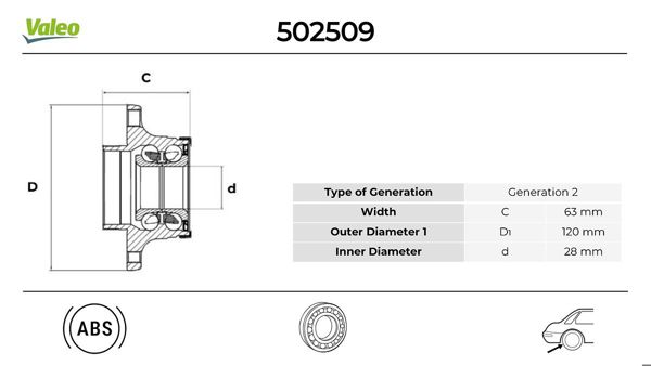 VALEO 502509 | Arka Teker Poryası Polo 1,2Dtı / 1,2Tsı / 1,4Fsı / 1.4 / 1.6 / 1.9 TDI / 1,8Gtı / Fabia ABS li 5 Bijon