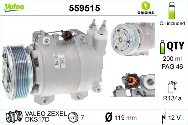 VALEO 559515 | Kompresör Nissan Nv350 Urban 2012