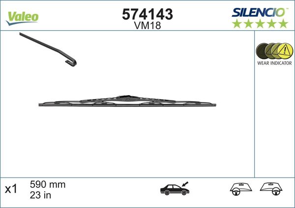VALEO 574143 | Silencio Vm18 (X1) (600 mm) BMW 5-7 Serileri (Yt)