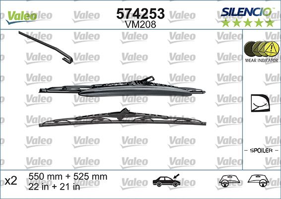 VALEO 574253 | Silecek Sılencıo Seti 55 / 53 Vm208 (Alfa 156)