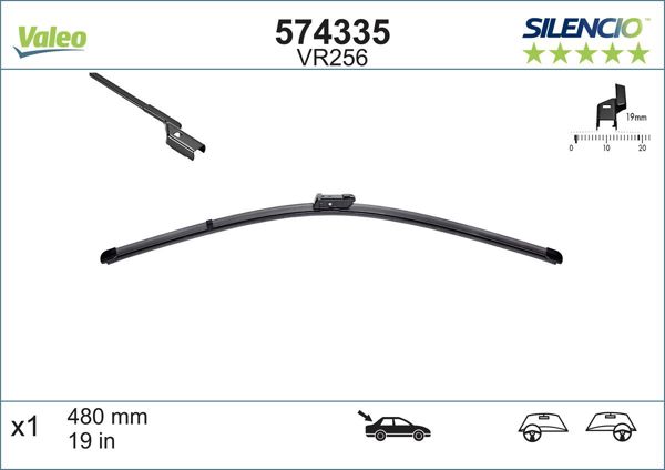 VALEO 574335 | Silecek Süpürgesi Arka Vm 256 480 mm (Ford Mondeo IV)