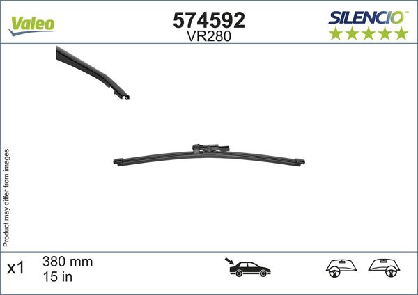 VALEO 574592 | Silencio Vr280 (X1) (380 mm) (Arka) Land Rover Range Rover Sport (10.2015 /)