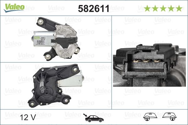 VALEO 582611 | Silecek Motoru (Arka) Opel Meriva A Mpv (X03) Opel Corsa Mk II (C) (X01) Opel Astra G Hatchback