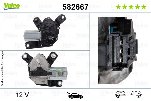 VALEO 582667 | Silecek Motoru Arka 15-Astra.K-Insignia