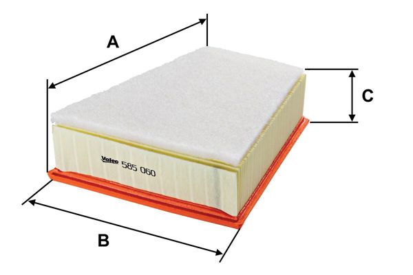 VALEO 585060 | Hava Filtresi-Süngerli (VW Polo 02-10 Seat Ibiza 02-11 Skoda Fabia 00-14)