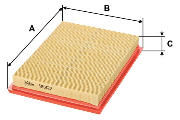 VALEO 585122 | Filtre Hava-(Honda Civic 96 / 00 1.4 / Primera-P11 96 / 00 / Almera 95 / 00 / Legacy 89 / 94 / Juke 11 / 13 1.6 Benzinli)