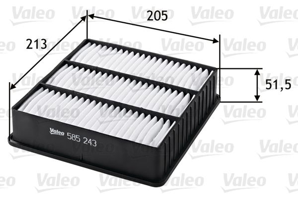 VALEO 585243 | Hava Filtresi (Mitsubishi Lancer 03 / 07 / Pajero-Pının 99 / Outlander 03 / 10)