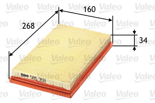 VALEO 585359 | Hava Filtresi (Toyota Corolla Lıftback 1.4I, 1.6Vvtı)