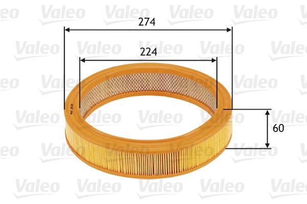 VALEO 585620 | Hava Filtresi-279X222x62 (VW Golf 84-94 Passat 74-88 Polo 75-94)