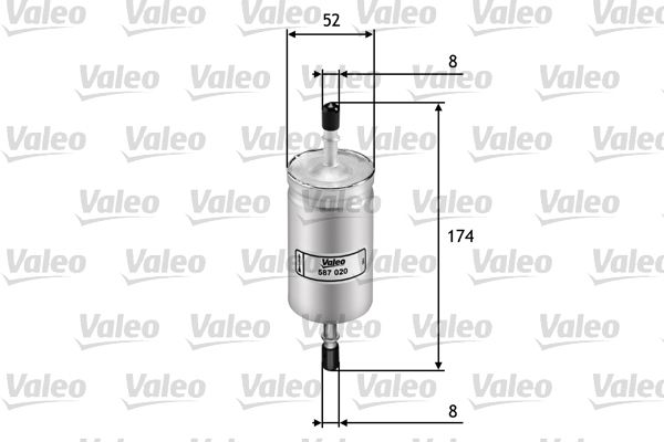 VALEO 587020 | Yakıt Filtresi (Benzin) (Ford Focus I 1.6 16V Zetec 98 /)