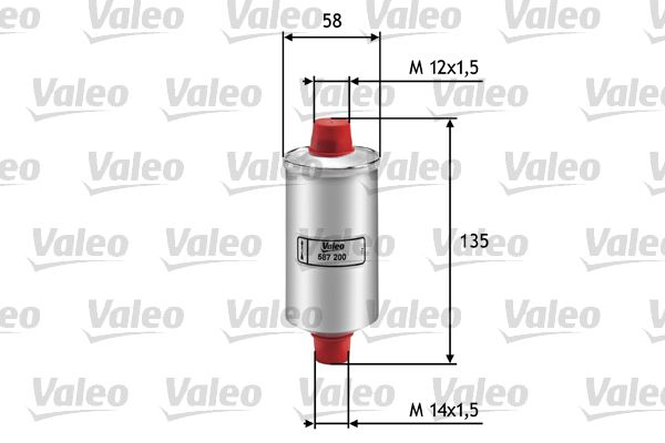 VALEO 587200 | Yakıt Filtresi (Benzin) (Fiat Punto I 1.1 55, Panda I 0.9)
