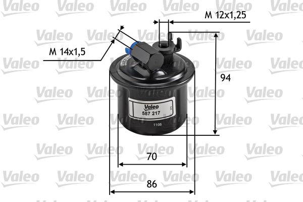 VALEO 587217 | Yakıt Filtresi (Benzin) (Rover 600 620Sı, Honda Accord V 2.0S)