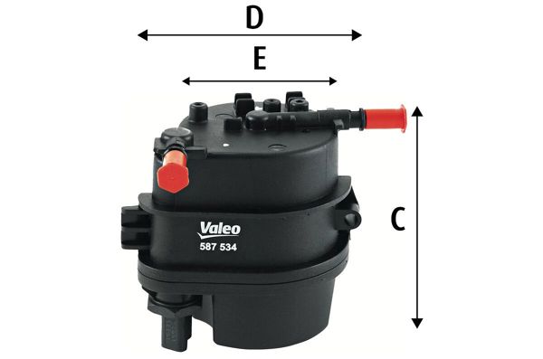 VALEO 587534 | Yakıt Filtresi (Mazot) (Müşürlü) (Ford Fiesta 1.4 TDCI 01-12) (Citroen C2-C3 / Peugeot 206-307 /)