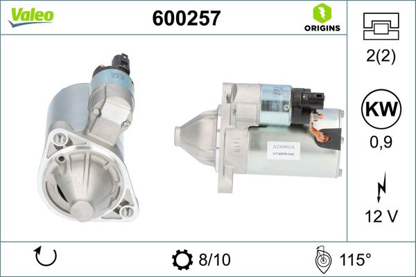VALEO 600257 | Mars Dınamosu 12V 0,9Kw