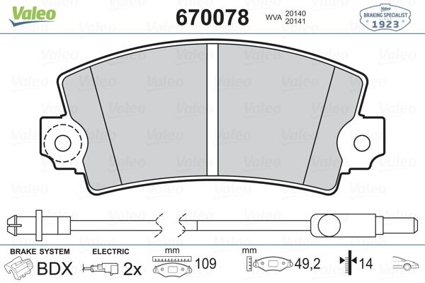 VALEO 670078 | Fren Balatası Ön (Renault R12