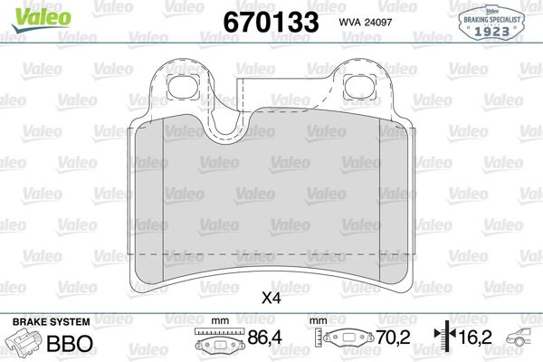 VALEO 670133 | Fren Balata Arka 03-Touareg 17