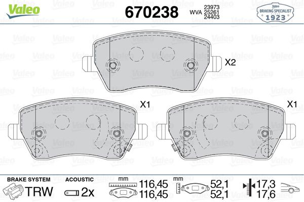VALEO 670238 | Fren Balata Ön 11-Micra-Note