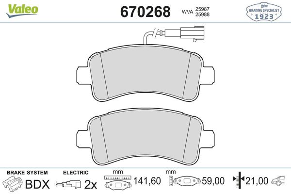 VALEO 670268 | Fren Balatası Arka Fişli