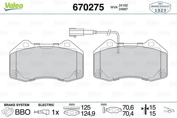 VALEO 670275 | Fren Balata Ön 07-G.Punto 1.4