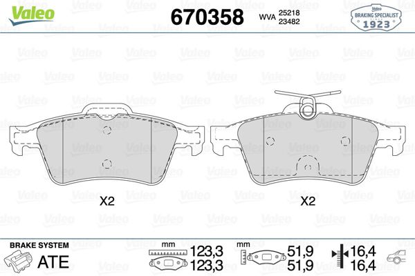 VALEO 670358 | Fren Balata Arka 11-508-Cmax