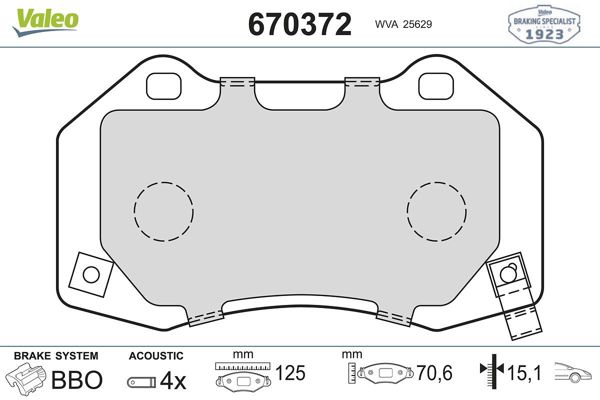 VALEO 670372 | Fren Balata Ön 15-Corsa.E (Jant:17)