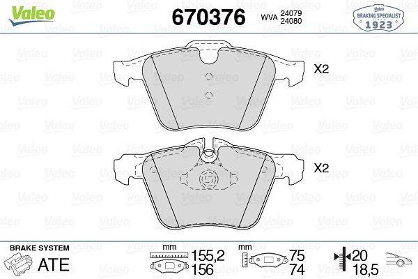 VALEO 670376 | Fren Balata Ön 08-Xf