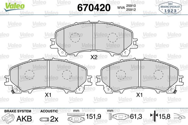 VALEO 670420 | Fren Balata Ön 14-X-Traıl