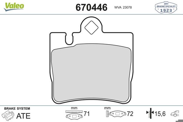 VALEO 670446 | Fren Balata Arka 99-06 S-Seri (C215)