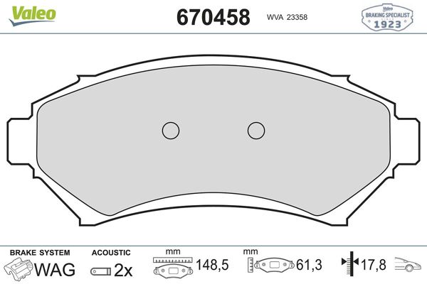 VALEO 670458 | Fren Balatası Opel Sıntra Ön