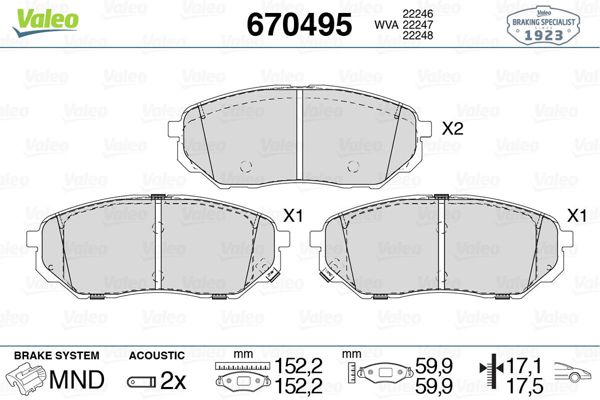 VALEO 670495 | Fren Balata Ön 15-Sorento