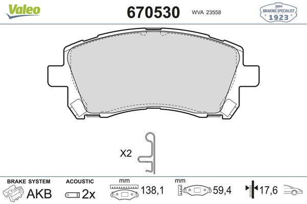 VALEO 670530 | Fren Balata Ön 97-Forester