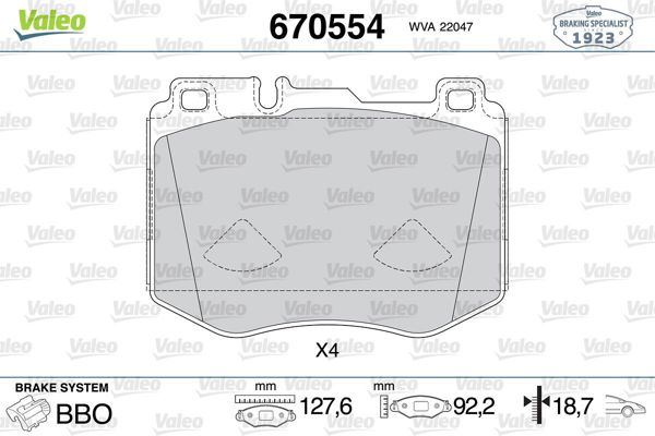 VALEO 670554 | Fren Balata Ön 14-C-Seri (W205) E-Seri (W213)