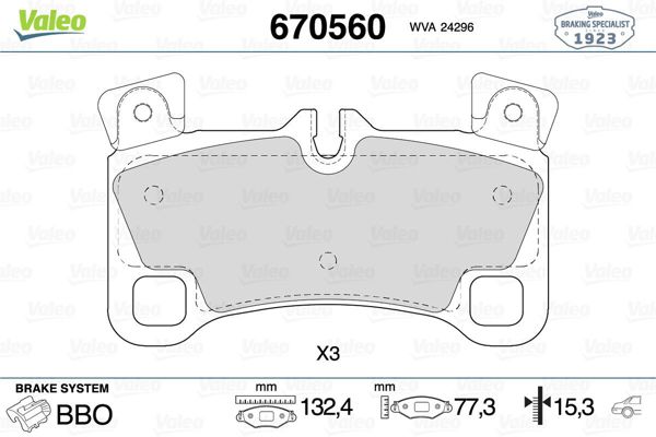 VALEO 670560 | Fren Balata Arka 03-Touareg-Q7-Cayenne