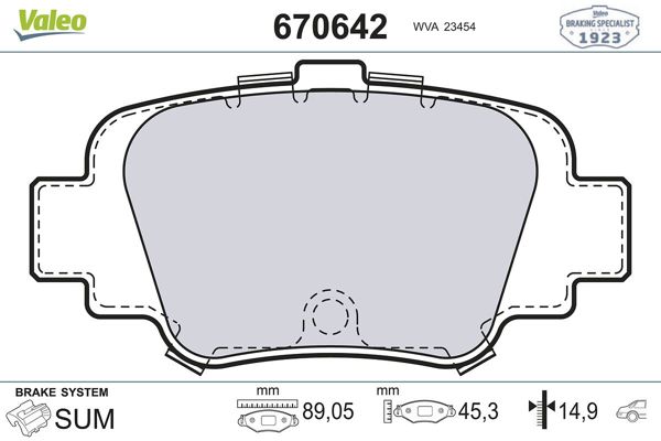 VALEO 670642 | Fren Balata Arka <03 Micra