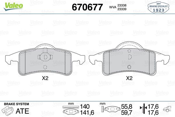 VALEO 670677 | Fren Balata Arka 99-Grand Cherokee
