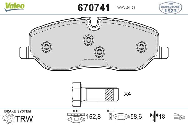 VALEO 670741 | Fren Balata Ön 05-Discovery-Range Rover