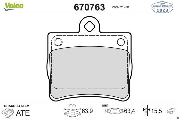 VALEO 670763 | Fren Balata Arka 97-01 C.S-W202