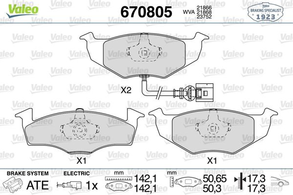 VALEO 670805 | Fren Balata Ön 96-Polo + Fs