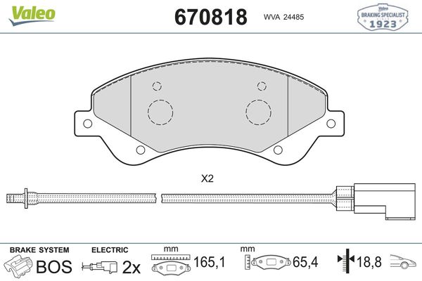 VALEO 670818 | Fren Balata Ön 07-Transit 2.2-2.4 TDCI V347 On.Cek