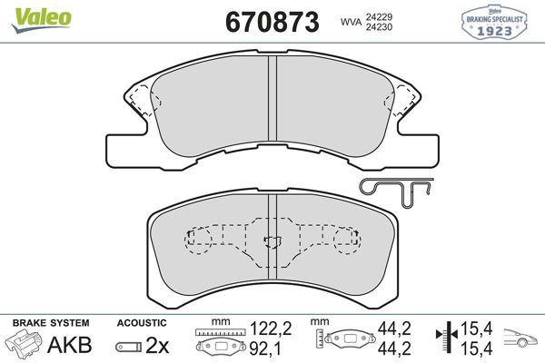 VALEO 670873 | Fren Balata Ön 13-16 Space Star 1.0-1.2